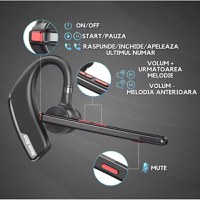 Casca Bluetooth Wireless New Bee, Baterie 60 ore 500mAH, Cu microfon dublu de reducere a zgomotului CVC 8.0 - 8