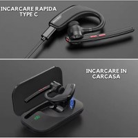 Casca Bluetooth Wireless New Bee, Baterie 60 ore 500mAH, Cu microfon dublu de reducere a zgomotului CVC 8.0 - 7