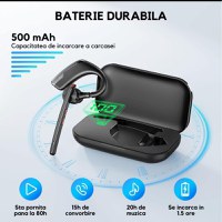 Casca Bluetooth Wireless New Bee, Baterie 60 ore 500mAH, Cu microfon dublu de reducere a zgomotului CVC 8.0 - 6