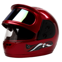 Casca moto/scuter Full face unisex, cu Viziera Dubla, FIXATO, marime universala 56-62cm, Rosu - 1