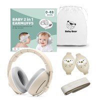 Casti Antifonice 2 in 1 Pentru Bebelusi, Copii 3-48 Luni, Bentita Elastica Moale, Protectie Auditiva in Medii Zgomotoase - 1