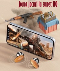 Casti Audio Wireless fara fir, Bluetooth 5.1, tip Earbuds cu Control Touch,Microfon,Noise Cancelling,tip Earpods Telefon - 9