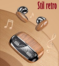 Casti Audio Wireless fara fir, Bluetooth 5.1, tip Earbuds cu Control Touch,Microfon,Noise Cancelling,tip Earpods Telefon - 2