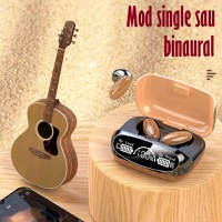 Casti Audio Wireless fara fir, Bluetooth 5.1, tip Earbuds cu Control Touch,Microfon,Noise Cancelling,tip Earpods Telefon - 1
