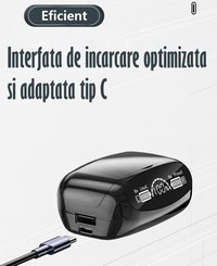 Casti Audio Wireless fara fir, Bluetooth 5.1, tip Earbuds cu Control Touch,Microfon,Noise Cancelling,tip Earpods Telefon - 9