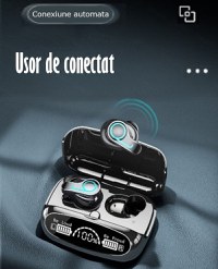 Casti Audio Wireless fara fir, Bluetooth 5.1, tip Earbuds cu Control Touch,Microfon,Noise Cancelling,tip Earpods Telefon - 13