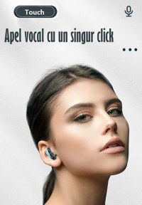 Casti Audio Wireless fara fir, Bluetooth 5.1, tip Earbuds cu Control Touch,Microfon,Noise Cancelling,tip Earpods Telefon - 7