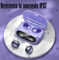 Casti Audio Wireless fara fir, Bluetooth 5.1, tip Earbuds cu Control Touch,Microfon,Noise Cancelling,tip Earpods Telefon - 5
