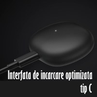 Casti Audio Wireless fara fir, Bluetooth 5.1, tip Earbuds cu Control Touch,Microfon,Noise Cancelling,tip Earpods Telefon - 11