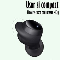 Casti Audio Wireless fara fir, Bluetooth 5.1, tip Earbuds cu Control Touch,Microfon,Noise Cancelling,tip Earpods Telefon - 10