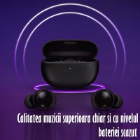 Casti Audio Wireless fara fir, Bluetooth 5.1, tip Earbuds cu Control Touch,Microfon,Noise Cancelling,tip Earpods Telefon - 9