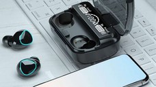 Casti Smart Techstar® M10, Wireless, Bluetooth V5.1, Touch, Display Digital, 2000mAh, pentru iPhone Xiaomi Huawei, Negru