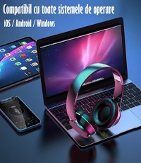 Casti True Wireless Stereo Pliabile, Microfon incorporat, Bluetooth 5.0, Bass Stereo, Noise Cancelling, Universale - 12