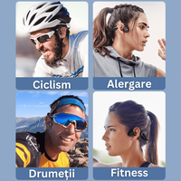 Casti wireless bluetooth Audio - Sport, fara fir cu conductie osoasa, rezistente la apa, microfon, Ultra usoare 34g - 4
