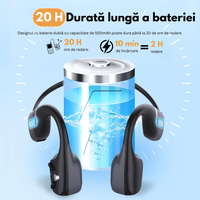 Casti wireless bluetooth Audio - Sport, fara fir cu conductie osoasa, rezistente la apa, microfon, Ultra usoare 34g - 8