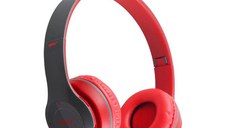 Casti wireless MRG P47 Rosu cu bluetooth microfon