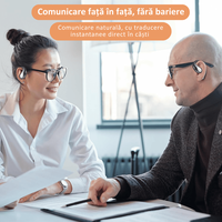 Casti wireless open-ear, traducere AI in timp real, 144 limbi, afisaj digital, bluetooth 5.4 dual-mode, Bej - 5