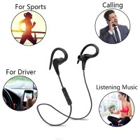 Casti Wireless Techstar® BT200, Bluetooth 4.1 ,HD Audio, Rezistente la Transpiratie, Comenzi pe Fir, Negru - 3