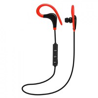 Casti Wireless Techstar® BT200, Bluetooth 4.1 ,HD Audio, Rezistente la Transpiratie, Comenzi pe Fir, Rosu - 2