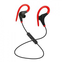 Casti Wireless Techstar® BT200, Bluetooth 4.1 ,HD Audio, Rezistente la Transpiratie, Comenzi pe Fir, Rosu - 3
