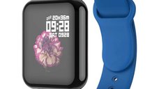 Ceas Smartwatch B57 Techstar®, Waterproof, Fitness Tracker Unisex, Monitorizare Puls, Bluetooth, Albastru