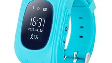 Ceas Smartwatch pentru Copii Albastru Q50, Slot Cartela SIM, GPS Tracker, Buton Urgenta SOS, Monitorizare Live