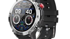 Ceas Smartwatch Sport C21, 1.32 inch, apel bluetooth, IP68,  multi sport, ritm cardiac, oxigen, notificari mesaje, Negru