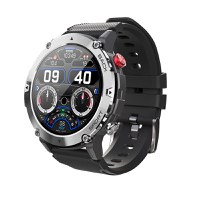 Ceas Smartwatch Sport C21, 1.32 inch, apel bluetooth, IP68,  multi sport, ritm cardiac, oxigen, notificari mesaje, Negru - 1