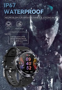 Ceas Smartwatch Sport C21, 1.32 inch, apel bluetooth, IP68,  multi sport, ritm cardiac, oxigen, notificari mesaje, Negru - 4
