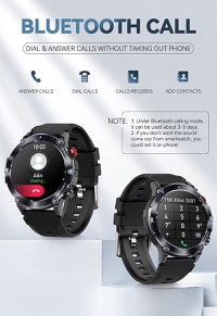 Ceas Smartwatch Sport C21, 1.32 inch, apel bluetooth, IP68,  multi sport, ritm cardiac, oxigen, notificari mesaje, Negru - 3