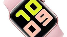 Ceas Smartwatch Techstar® T55, 1.3 Inch IPS, Monitorizare Cardiaca, Tensiune, Sedentarism, Bluetooth 5.0, 2 Curele, Roz