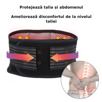 Centura lombara incalzitoare cu 20 magneti de turmalina pentru talie, abdomen, corectare postura, unisex, marime M - 2