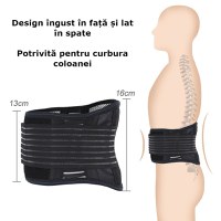 Centura lombara incalzitoare cu 20 magneti de turmalina pentru talie, abdomen, corectare postura, unisex, marime M - 3