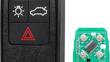 Cheie Auto Programabila Completa 433MHz, Techstar, cu 5 butoane si Cip ID46, Compatibila Volvo S60, V60, V70, XC6