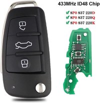 Cheie Auto Programabila Techstar cu 3 butoane pentru Audi Q7 B7 Q3 A3 TT A2 A8 A6 A6L A4 S5 C5 C6 B6 A4L A5 Q5 S RS - 8