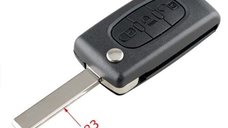 Cheie Auto Tip Briceag cu 3 Butoane pentru Citroen si Peugeot, Telecomanda 433 MHz, Cip ID46