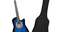 Chitara clasica din lemn 95 cm, albastru marin, husa nylon cadou