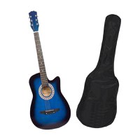 Chitara clasica din lemn 95 cm, albastru marin, husa nylon cadou - 1