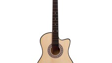 Chitara clasica din lemn 95 cm, natur cutaway, husa nylon cadou