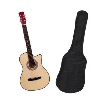 Chitara clasica din lemn 95 cm, natur cutaway, husa nylon cadou - 2