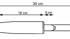 Cilindru piston IdeallStore, gaz, pentru scaune birou, negru, 30 cm