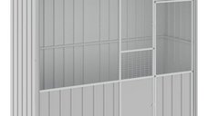 Colivie pentru Pasari Gri 215x78x200 cm din Otel Galvanizat