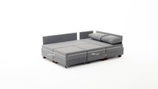 Coltar extensibil, Hanah Home, cadru lemn si pal, gri, 210x280x70 cm
