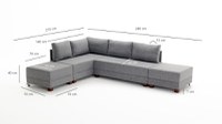Coltar extensibil, Hanah Home, cadru lemn si pal, gri, 210x280x70 cm - 10
