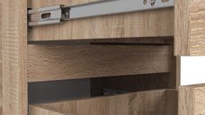 Comoda cu 6 sertare din PAL laminat de 16 mm, 40 x 35 x 109 cm, stejar sonoma
