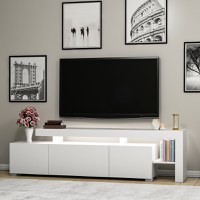 Comoda tv, Hanah Home, pal melaminat, alb, 192x53x37 cm, led - 7