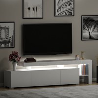 Comoda tv, Hanah Home, pal melaminat, alb, 192x53x37 cm, led - 4