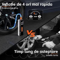 Compresor auto portabil Techstar LW-8018 cu afisaj digital LCD si lanterna LED, presiune maxima 10.3 bar (150 PSI) - 5