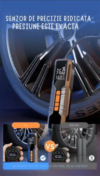 Compresor auto portabil Techstar LW-8018 cu afisaj digital LCD si lanterna LED, presiune maxima 10.3 bar (150 PSI) - 7