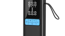 Compresor auto portabil wireless Techstar® MU002, afisaj digital LCD, lanterna LED, baterie reincarcabila 6000mAh